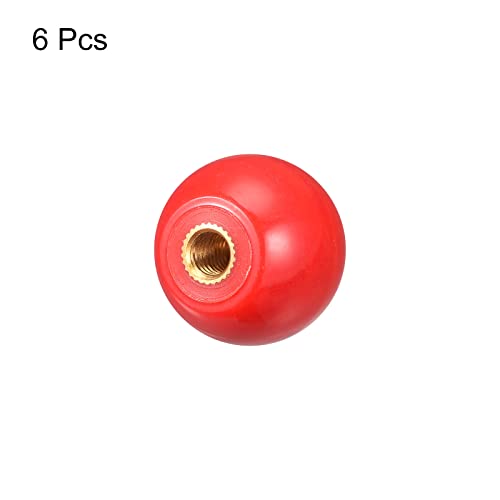 uxcell 6Pcs Threaded Ball Knobs, M6 Female Thread Thermoset Ball Knob - color: Red, size: M6x0.98''