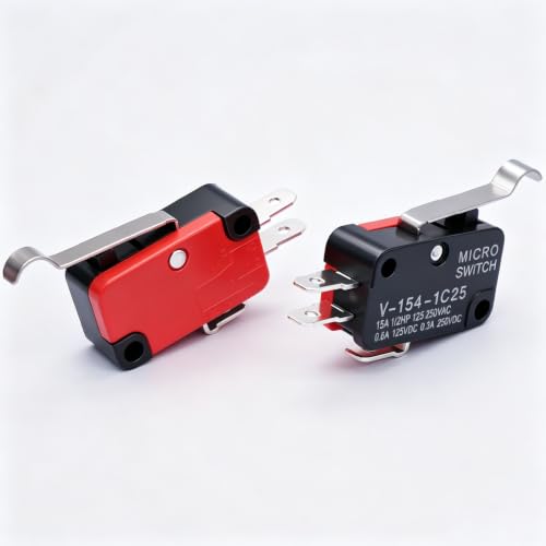 Twidec/6Pcs Micro Limit Switch Long Hinge Bending Lever Arm SPDT Snap Action Switch for Arduino V-154-1C25 - style: V-154-1C25