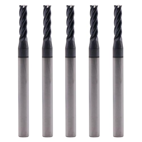 BestParts 5Pcs 3/32" 4 Flute Solid Carbide Square End Mills - AlTiN Coated - size: 3/32 in