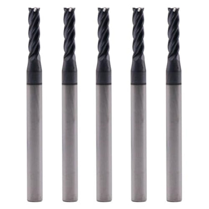 BestParts 5Pcs 3/32" 4 Flute Solid Carbide Square End Mills - AlTiN Coated - size: 3/32 in