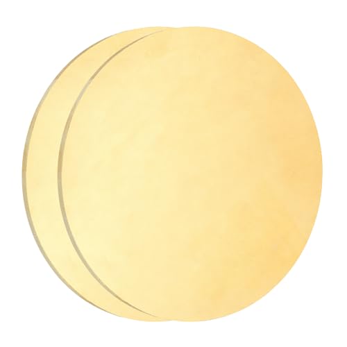 uxcell 2Pcs Brass Round Plate, 0.04"(1mm) Thick 3.15"(80mm) Dia H65 Brass Round Disc Blank Metal Sheet Copper Circle Disc for Metal Stamping DIY Crafts - size: 0.04"x 3.15"