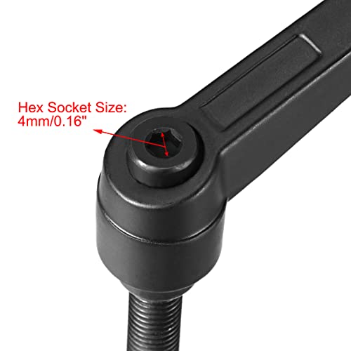 uxcell 5pcs Adjustable Clamping Lever Handle M8 x 40mm Metric Black Oxide Carbon Steel Male Threaded Stud Hand Knobs Ratchet Rotating Screw Handles Bolts with Locking Lever Black - size: M8 x 40mm