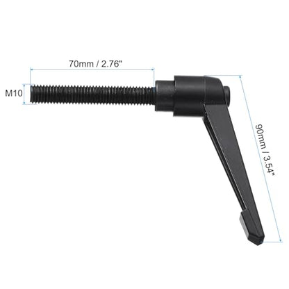 uxcell M10 x 70mm Handle Adjustable Clamping Lever Thread Push Button Ratchet Male Threaded Stud Knobs Locking Rotating Screw Handles Quick Release Bolt Black 2pcs - color: Black, size: M10 x 70mm