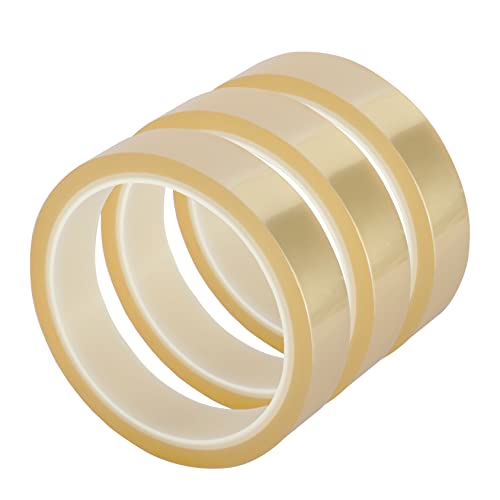Viaky 3 Rolls High Temperature Tapes, 20mm*108ft Heat Resistant Tape No Residue Heat Transfer Adhesive Tape for Sublimation, Electronics, Soldering, 3D Printing, Heat Press（Clear） - color: Transparent