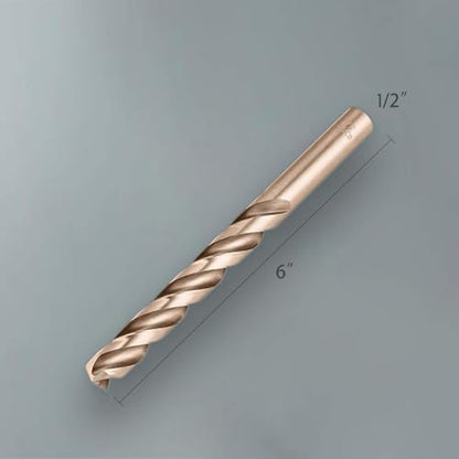 Lichamp 5Pcs 1/2" HSS Cobalt Drill Bits, 3 Flute Design, for Hard Metal - size: 1/2 in