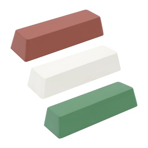 Buffing Polishing Cutting Compounds 20 Oz.Kit-Green Fine/White Medium/Red Coarse,for Stainless Steel Aluminum Jewelry - 3 Pcs - size: 20 Oz