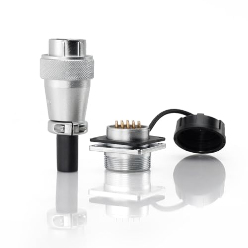 Weipu WS24 19-Pin Aviation Circular Connector, 5A 18AWG High Voltage Power, Bulkhead Panel Mount Male Socket & Female Plug, for LED Lighting Automotive Industrial Use - color: Female Plug and Male Socket, size: 19 Pin