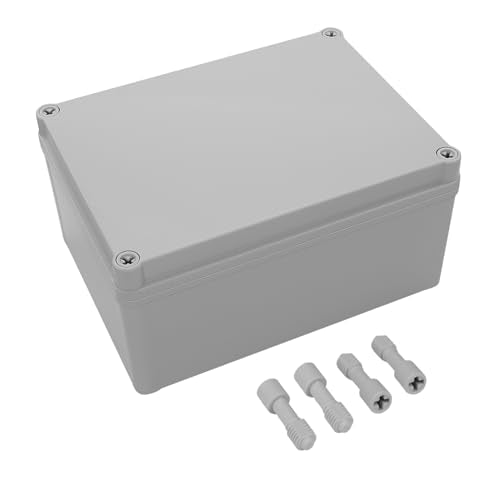 LeMotech IP67 Waterproof Junction Box ABS Plastic Project Box Dustproof Electrical Box Outdoor Enclosure for Electronics DIY Case Gray 7.9X 5.9X 3.9 inch (200x 150x 100 mm) - size: 7.9" x 5.9" x 3.9" (1pc)