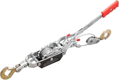 BIG RED Come Along Winch, 2 Ton (4000 Lbs) Pulling Capacity, 11ft 2 Hooks - size: 2 ton