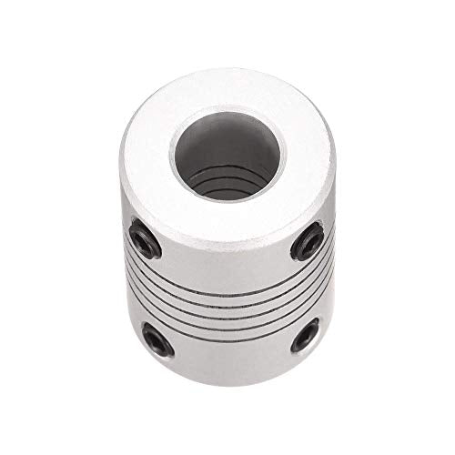 uxcell 8mm to 9mm Aluminum Alloy Shaft Coupling Flexible Coupler Motor Connector Joint L25xD19 Silver,2pcs