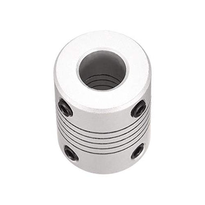 uxcell 8mm to 9mm Aluminum Alloy Shaft Coupling Flexible Coupler Motor Connector Joint L25xD19 Silver,2pcs