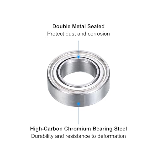 uxcell MR137ZZ Deep-Groove Ball Bearings for Rollers, 7mm x 13mm x 4mm Seal Bearings with Fiber Gloves, Double Metal Sealed Bearing Steel Skateboard Bearings 10Pcs - size: MR137ZZ