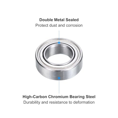 uxcell MR137ZZ Deep-Groove Ball Bearings for Rollers, 7mm x 13mm x 4mm Seal Bearings with Fiber Gloves, Double Metal Sealed Bearing Steel Skateboard Bearings 10Pcs - size: MR137ZZ