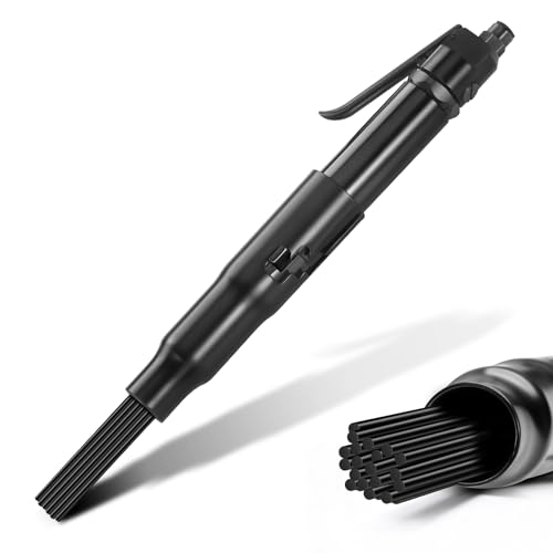 125-A Air Needle Scaler with 19 Needles(1-1/8 IN Stroke）Pneumatic Rust Removal Cleaning Gun, 4800 BPM Heavy Duty Industrial Surface Prep, Low Vibration Compact Design for Paint Dirt Weld Slag Removal