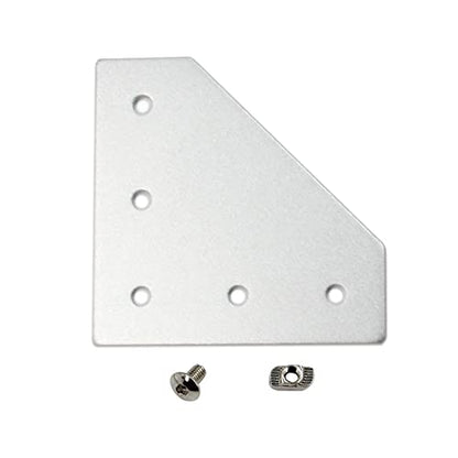 8PCS Corner Bracket Plate Outside Joining Plate for 3030 Series Aluminum Profile 3D Printer Frame (L-Silver-3030) - style: L-Silver-3030