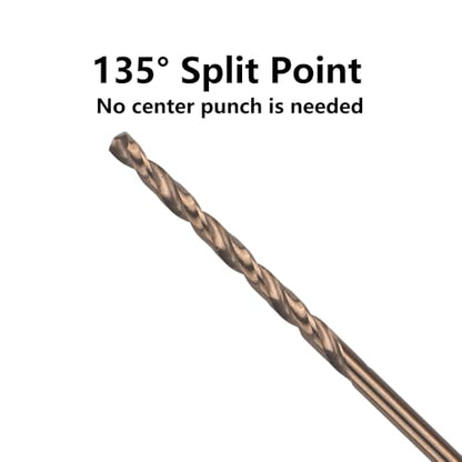 1/8 in. x 12 in. Cobalt Aircraft Extension Drill Bits Set(5PCS), M35 High Speed Steel Drill Bit Extra Long Deep Hole Drilling for Stainless Steel, Plastic and Wood - size: 1/8"x12"(5PCS)