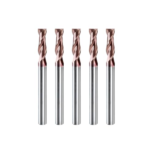 3/16" 2 Flute Carbide Square End Mill TiSiN Coated 5Pcs - size: 3/16 in