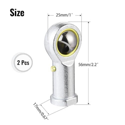 2Pcs PHSB6 Rod End Bearing 3/8 Inch Bore Pre-Lubricated 3/8-24 Female Thread Right Hand Heim Joint with Jam Nuts - size: 3/8, style: Right Hand