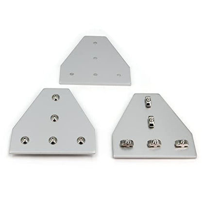 4040 Corner Bracket Plate T Shape 5 Hole 90 Degree Outside Joining Plate with M6x16mm Screws and T-Nuts for 40 x 40mm Series Aluminum Extrusion Profile, 8pcs/Pack (Silver-4040 T Shape) - style: Silver-4040 T Shape