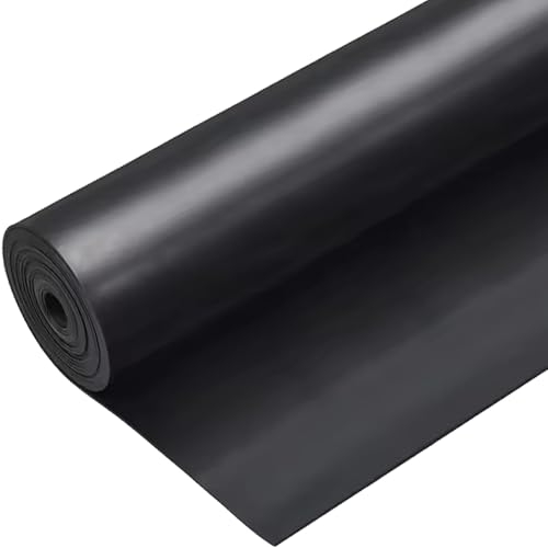 Neoprene Rubber Sheet 1/8" Thick x 16" Wide x 118" Long, Solid Rubber Sheets, Rolls & Strips for Gaskets Material, Pads, Crafts, Weather Stripping, Flooring, Black - size: 1/8" T x 16" W x 118" L