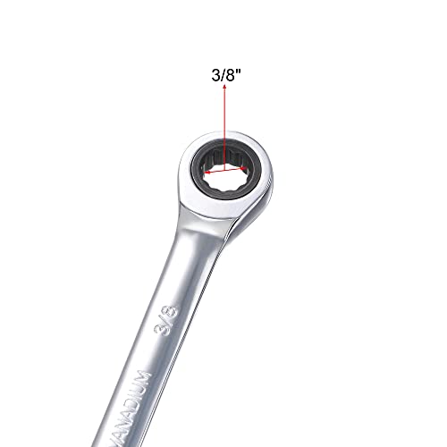 uxcell 3/8 Inch Ratcheting Combination Wrench SAE 72 Teeth 12 Point - size: 3/8"