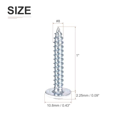 uxcell 50Pcs #8x1 Phillips Head Self Tapping Screws, Carbon Steel Flat Head High Strength Quick Tapping Screws Wood Screw for Wood, Metal, Plastic, White - size: #8x1