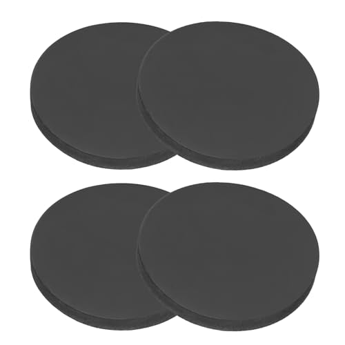 PATIKIL Rubber Solid Discs Washers, 4 Pcs Anti-Vibration Spacer 65mm OD x 8mm Thick Rubber Round Gasket Pad Bushings Spacer Washer for DIY Gasket Craft, Black - size: 65mm x 8mm