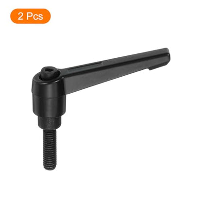 uxcell 2Pcs M6 x 20mm Adjustable Knobs Handle Male Thread Push Button Ratchet Quick Release Locking Rotating Bolt for Lathe Machinery, Black - size: M6 x 20mm