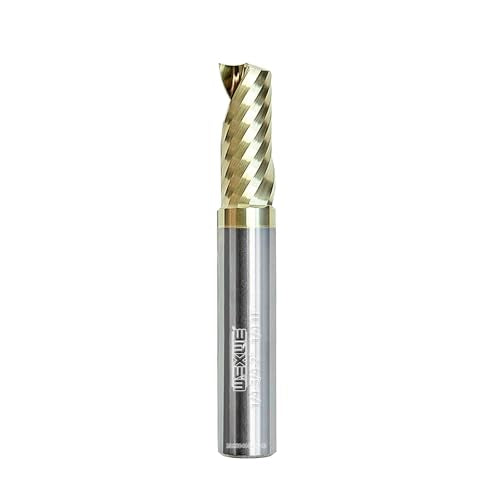 Tools Solid Carbide CNC Spiral Single Flute End Mill -ZrN Coating for Acrylic Plate Aluminum, Wood, Plastic, Brass, Copper Cutting - 1/4 Diameter 1/4" - size: ZrN 1/4-2.0" 1PCS