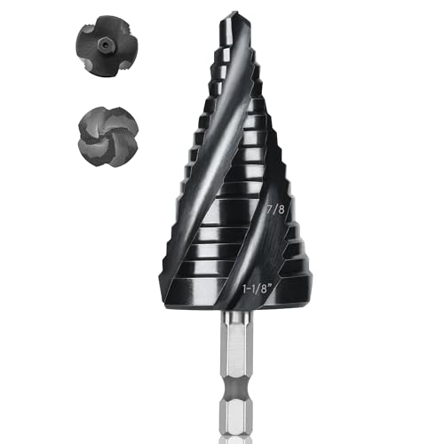 M35 4 Spiral Flutes Large Step Drill Bit for Metal 1-1/8" Unibit - size: M35 1-1/8