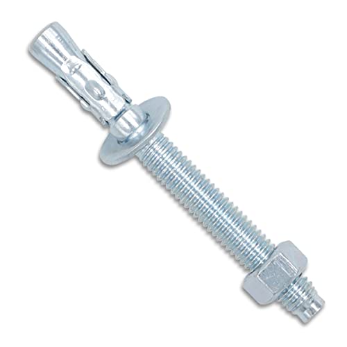 3/8 Concrete Anchors, Zinc-Plated Steel Wedge Anchors, 20 Pack - size: 3/8" x 3-3/4"