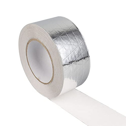 Glass Fiber Cloth Aluminum Tape Silver, Reinforced Self-Adhesive Heat Reflective Tape, Heat Jacketing Insulation Resistant High Temperature HVAC Tape, Metal Repair Duct Tape (2.36inch x 82ft) - size: 2.36inch x 82ft