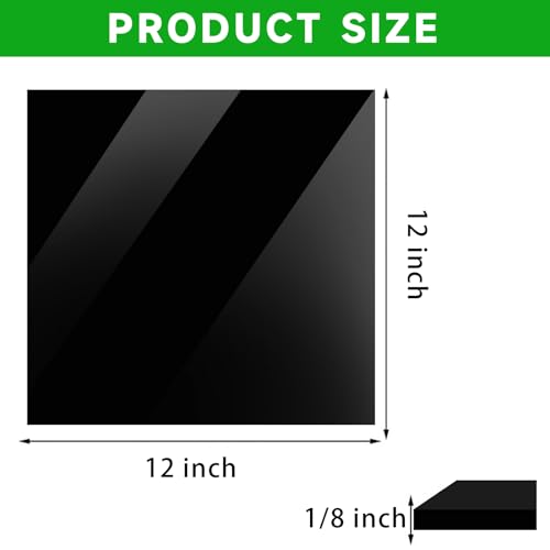Black HDPE Sheet for Heavy Duty Industry,High Density Polyethylene Sheets Colored HDPE Board for DIY,1/2" Thick,Size 12" x 12" - size: 1/2" x 12" x 12", style: Black