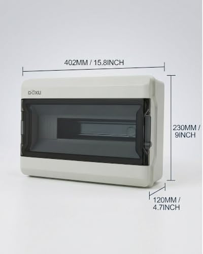 Circuit Breaker Box, IP66 Distribution Protection Box (HA-18 Way-H) - size: HA-18- 15.8x9x4.7 INCH
