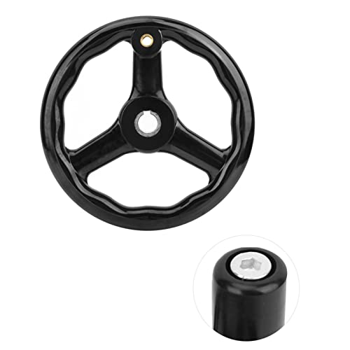 Crank Handle, Hand Wheel, Table Saw Parts, 3 Spoked Durable Lathe Handwheel with Handle for Woodworking, Metalworking, DIY Projects and Machine Tool Accessories