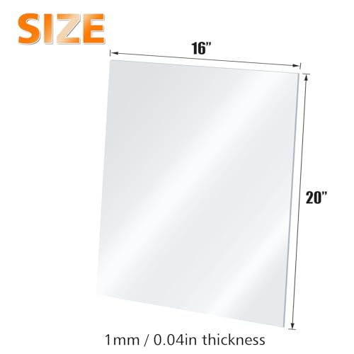 Egofine Plexiglass Sheets Acrylic Sheets 12 Pack of 16x20’’ 0.04 Thick Clear Plastic Cast Transparent Plexi Glass for Crafting Projects, Replacement Picture Frame Glass, DIY Display, Easy to Cut - color: Clear, size: 16x20"