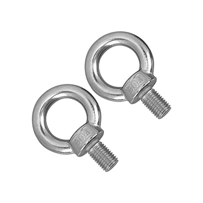 M20 Stainless Steel Eye Bolt, 2Pcs Heavy Duty Lifting Ring Screws, Marine Grade 316 Shoulder Eye Bolts with Nuts, for Lifting Rigging Marine Hardware Pulley Bracket