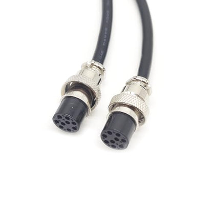 3.28 ft GX20 9 Pin Double Female Cable, GX20 9Pins Female to Female Head Aviation Cordset Electrical Connector Panel Mount Circular Metal Adapter Cordset for Ships 5A 200V 20AWG (1meter) - size: GX20 9Pin