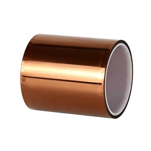 BOMEI PACK Polyimide Tape, 1 Pack High-Temperature Resistant Tape 4inch x 16m(54ft), No Residue Heat-Resistant Tape for Electric Task, 3D Printing, Soldering, Sublimation, Masking - size: 4 inch
