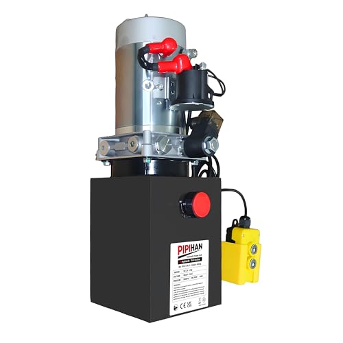 Single Acting Hydraulic Pump 4 Quart Hydraulic Power Units 12V DC Hydraulic Pump SAE#6 Connector for Dump Trailer Car Lifting - size: TD-S-YYDLDY-4