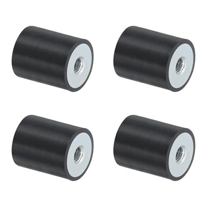uxcell 4Pcs 20 x 25mm M6 Female Thread Rubber Mounts, Vibration Isolator, Replaces Anti Vibration Pads Flat Silent Block Base Block - size: M6x20x25mm