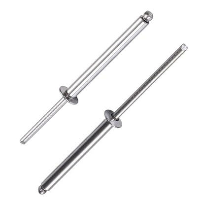 30Pcs Stainless Steel Extra Long Pop Rivets - Heavy Duty, 3/16"x2" - size: 3/16"x2"