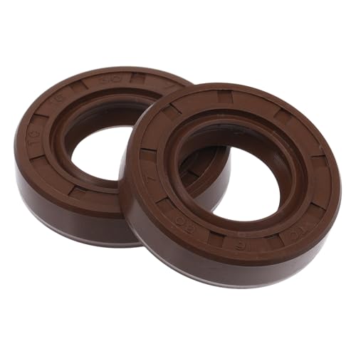 Universal Oil Seal TC Double Lip W Steel Spring Seal Ring Rotary Shaft Seal 16x30x7mm High Pressure FKM Rubber Brown 2 Pcs - size: 16x30x7mm