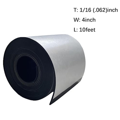 Solid Rubber Strips with Adhesive 1/16 (.062)" Thick X 4" Wide X 10'Long - size: 4"X10'X1/16, style: With Adhesive