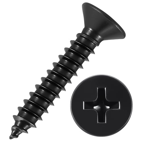 50pcs Phillips Wood Screws #8x1 304 Stainless Steel Black - color: Black, size: #8x1"