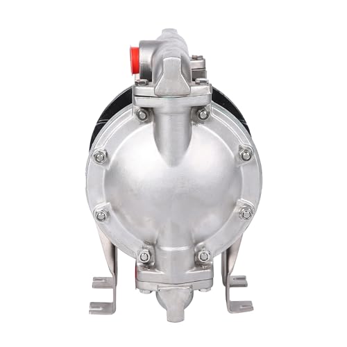 Air Operated Double Diaphragm Pump 1 inch Inlet/Outlet Pneumatic Waste Oil Transfer Pump for Chemical DN25 35GPM Dual Diaphram Teflon by Aluminum alloy 115 PSI (QBY4-25 SS+PTFE 35GPM)