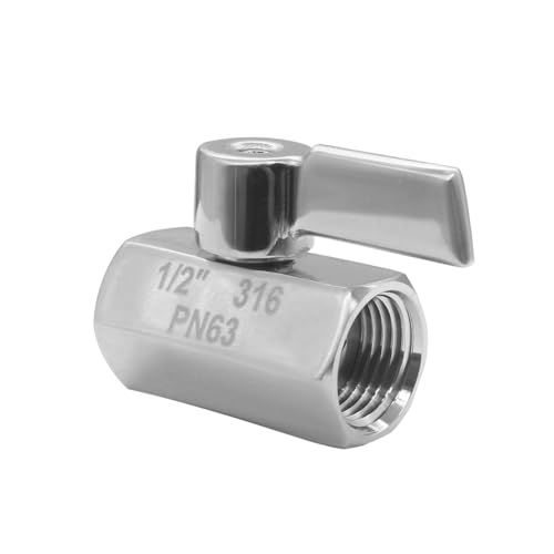 316 Stainless Steel Ball Valve 1/2" NPT Female Shut Off Valve - size: 1/2 FNPT x 1/2 FNPT - 1PCS