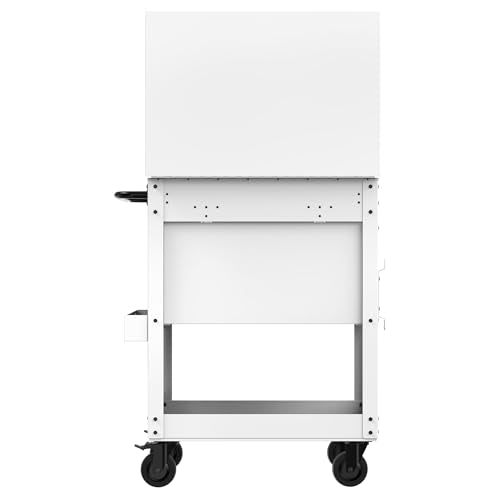 CRAFTSMAN Rolling Tool Chest with Drawers, Tool Box with Wheels and 4 Drawers, Power Outlets and USB, Protective Liner, Steel Utility Cart Storage Cabinet, Supports up to 700 lbs, White (CMST98276WW) - color: White