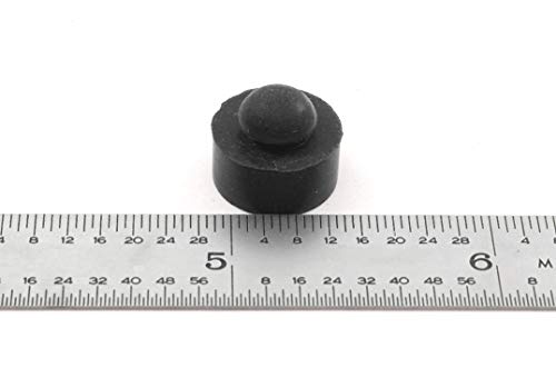 Push-In Rubber Bumper Tight-Grip Stem - Fits 1/4" Hole - Bumper is 1/2" Diameter 1/4" Height For Use in 1/16" Panel Thickness (4)