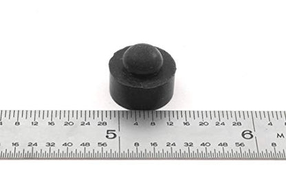 Push-In Rubber Bumper Tight-Grip Stem - Fits 1/4" Hole - Bumper is 1/2" Diameter 1/4" Height For Use in 1/16" Panel Thickness (4)